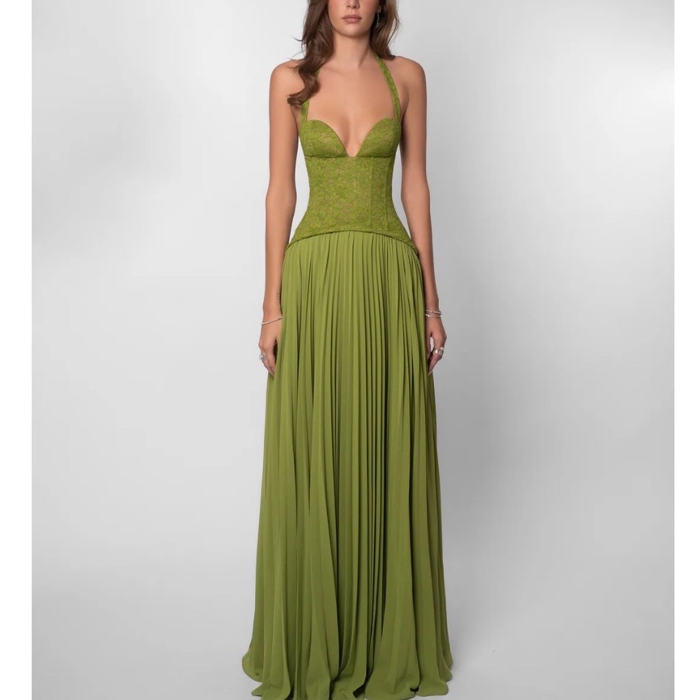 Olive Halter Corset Evening Prom Dress